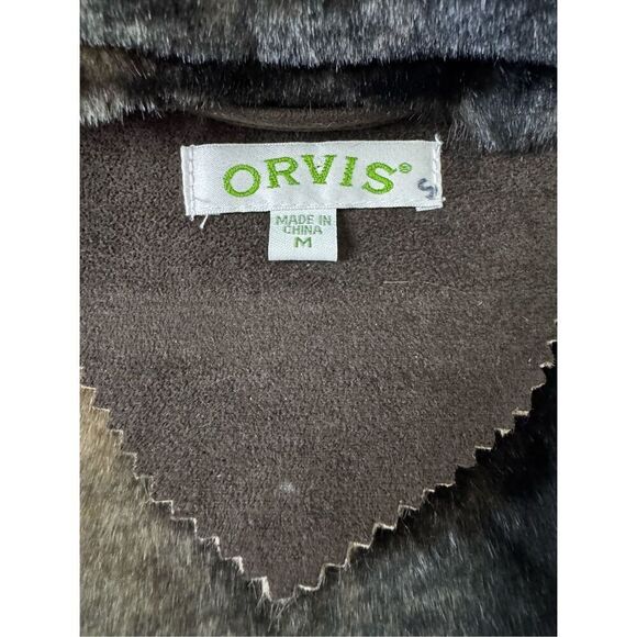 Orvis Penny Lane Aspen Faux Fur Brown Lined Coat Size Medium - Picture 6 of 11